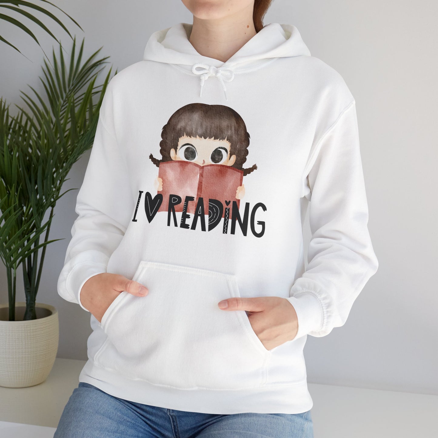 I ❤️ Reading Unisex Hooded Sweatshirt | Cozy Literary Gift