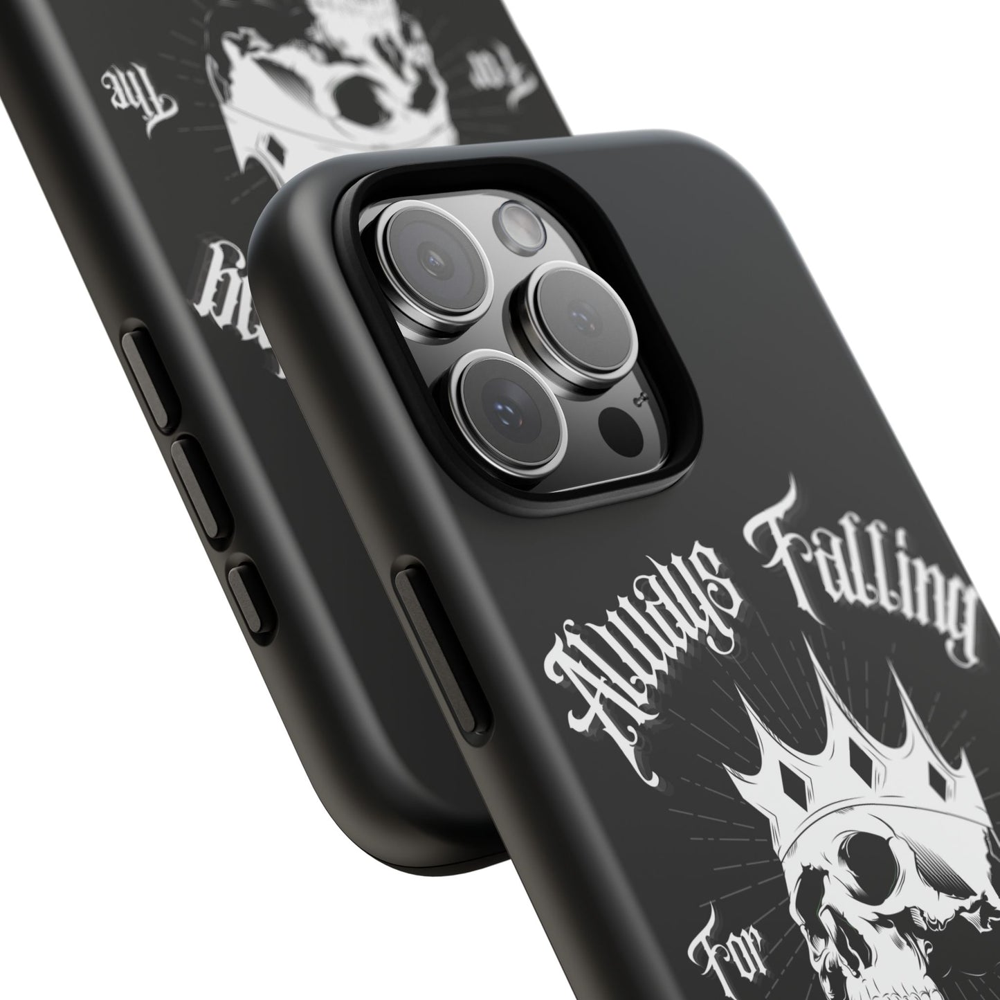 Always Falling For The Villains iPhone Case - Tough Skull Design