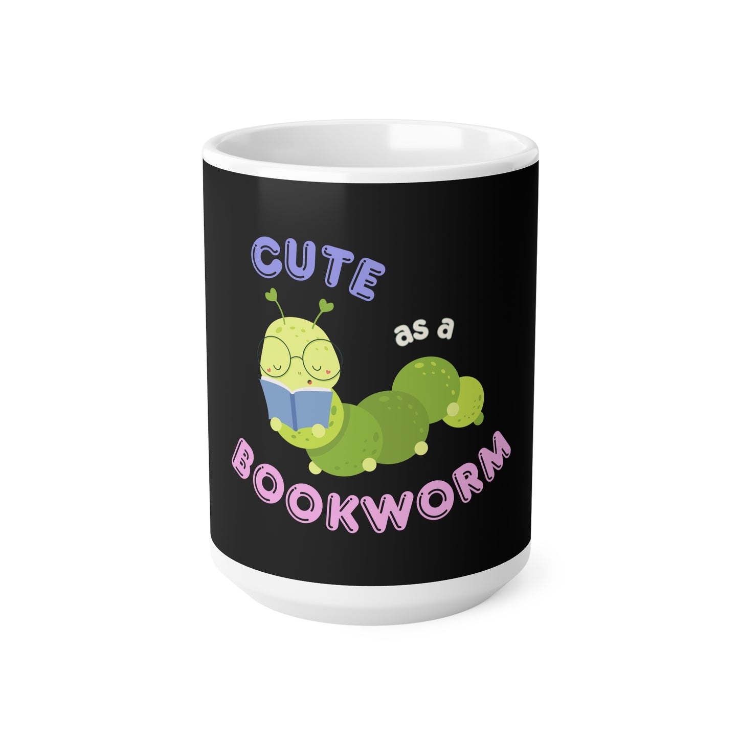 Cute Bookworm Ceramic Coffee Cups - Perfect for Readers | 11oz & 15oz