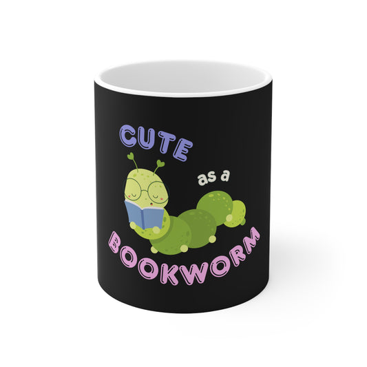 Cute Bookworm Ceramic Coffee Cups - Perfect for Readers | 11oz & 15oz