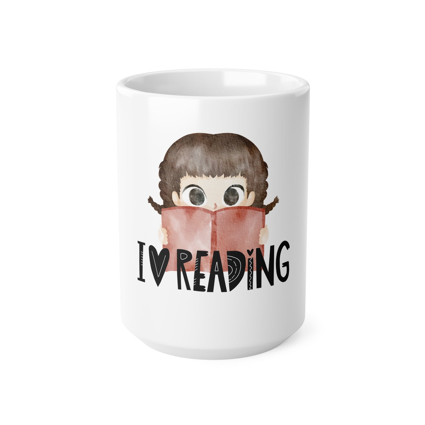 Cute 'I ❤️ Reading' Ceramic Coffee Cups – Perfect for Book Lovers | 11oz & 15oz Sizes