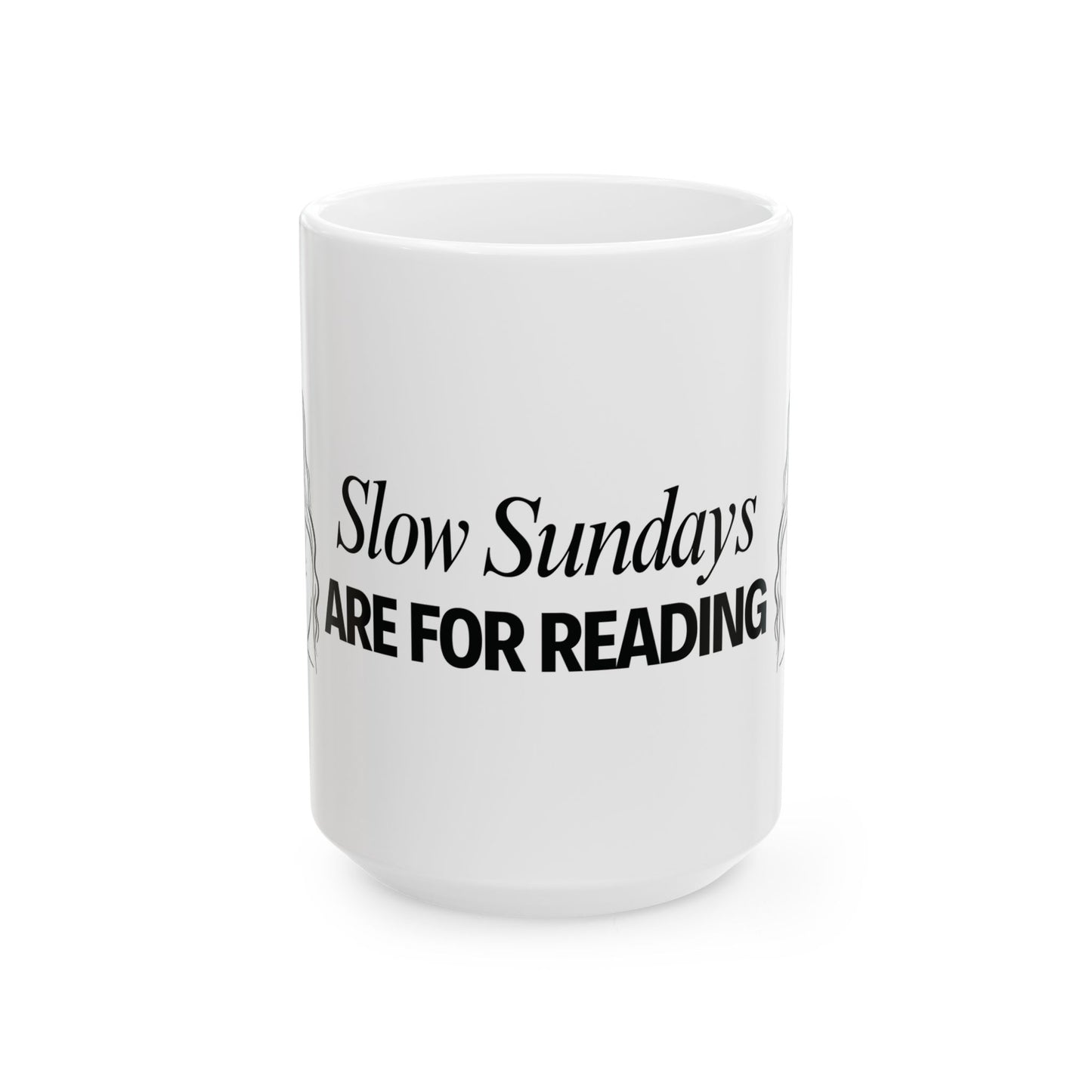 Slow Sundays Reading Ceramic Mug - Perfect for Cozy Mornings