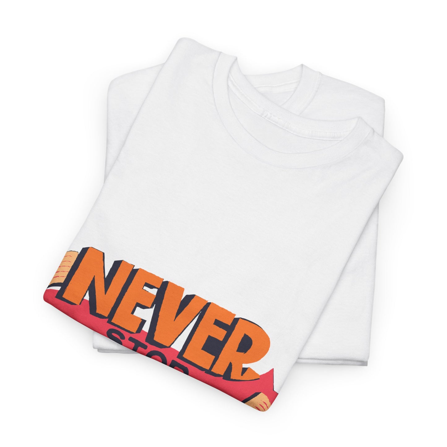 Never Stop Reading Unisex Heavy Cotton T-Shirt - Perfect Book Lover Gift