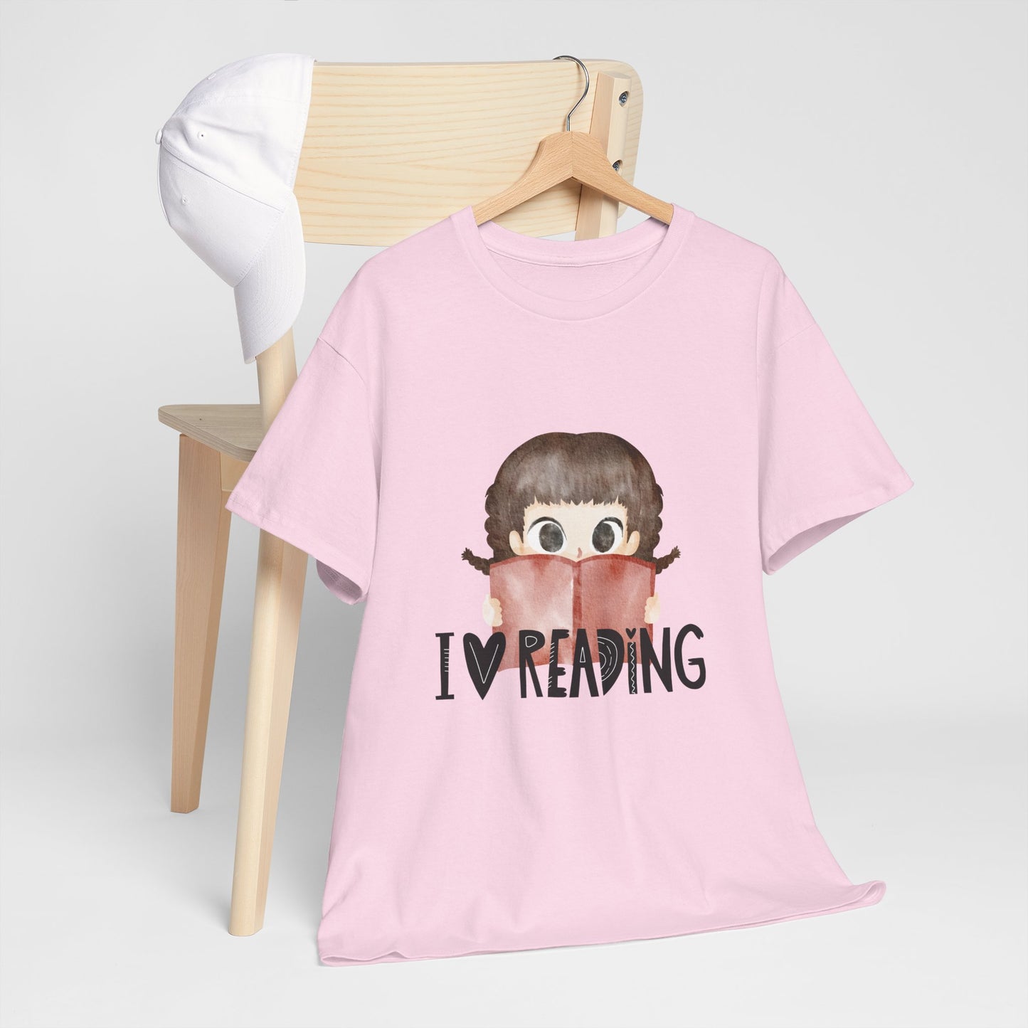 I Love Reading Unisex Heavy Cotton T-Shirt - Perfect Gift for Book Lovers