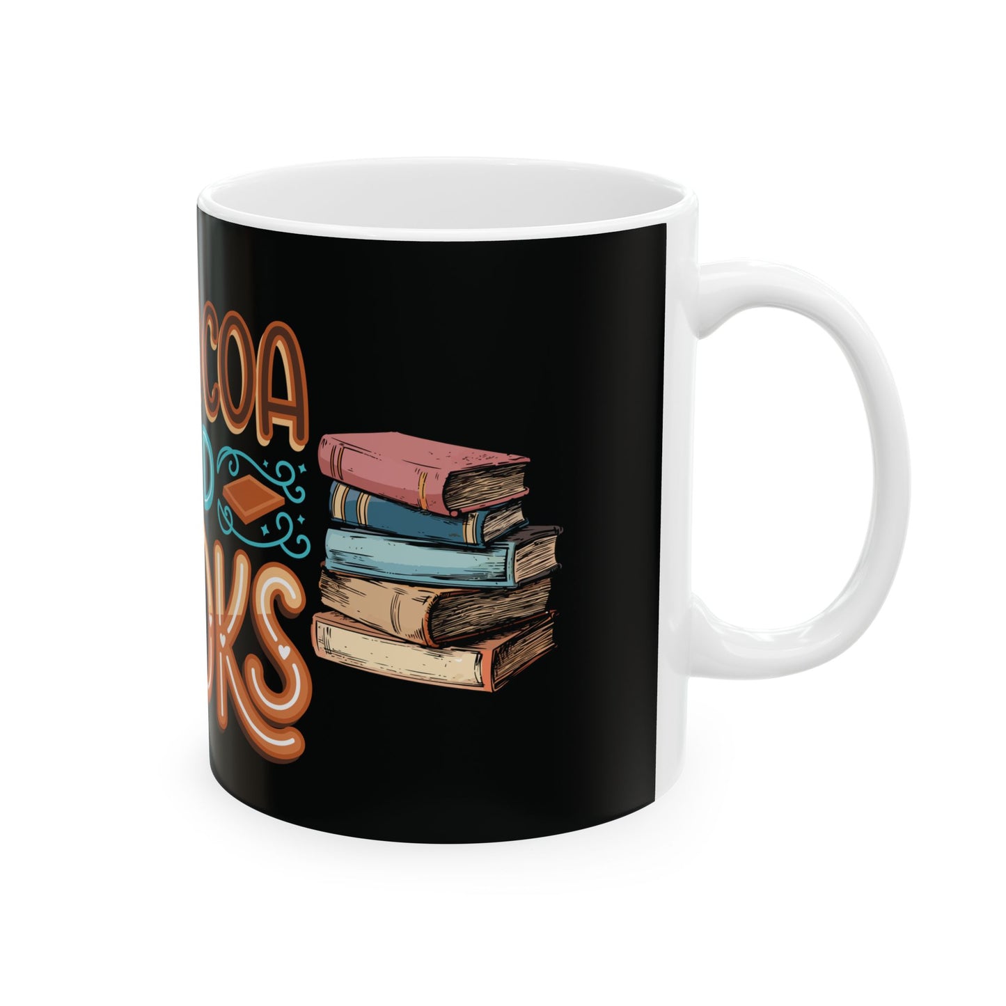 Hot Cocoa and Books Ceramic Mug - Perfect Gift for Cozy Readers