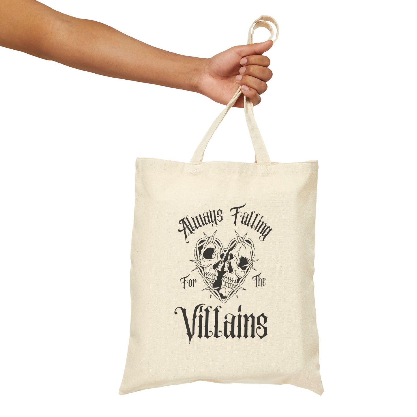 Always Falling for the Villains Cotton Canvas Tote Bag | Perfect for Book Lovers and Everyday Use