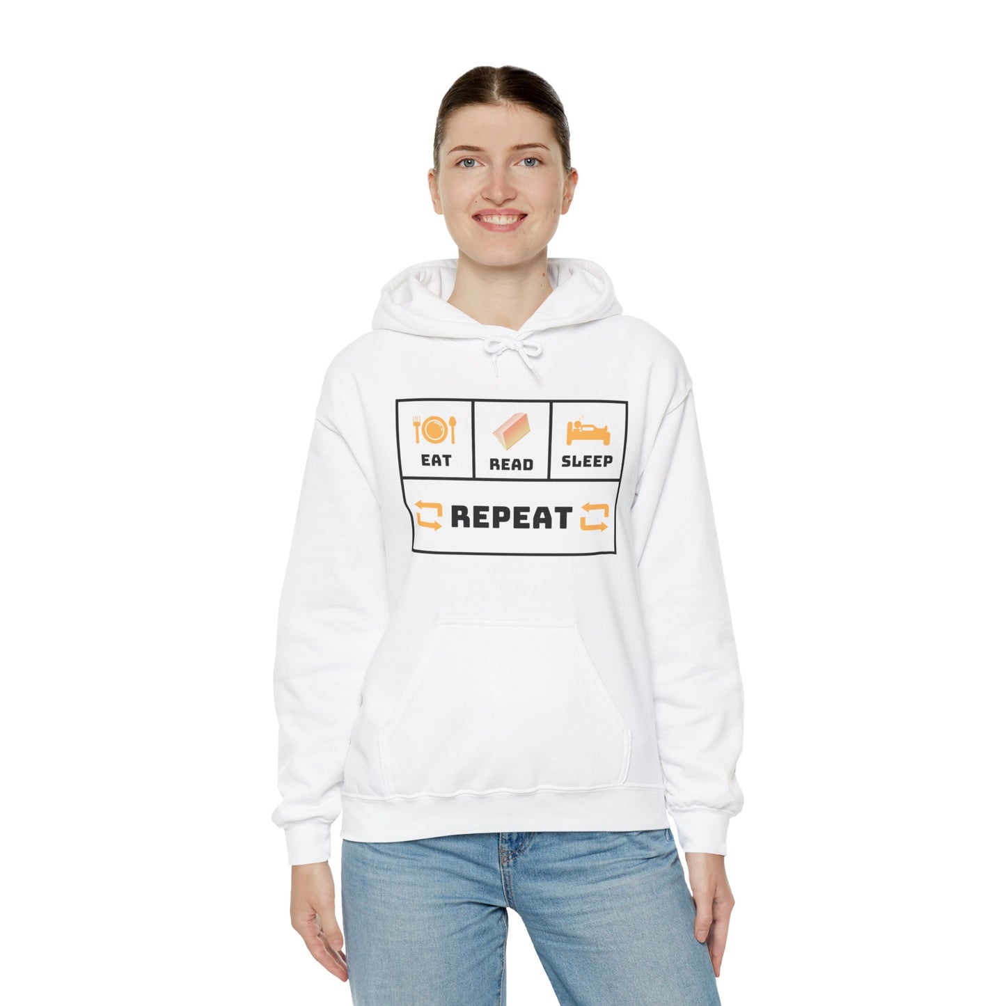 Eat, Read, Sleep, Repeat Unisex Hoodie - Cozy Sweatshirt for Book Lovers