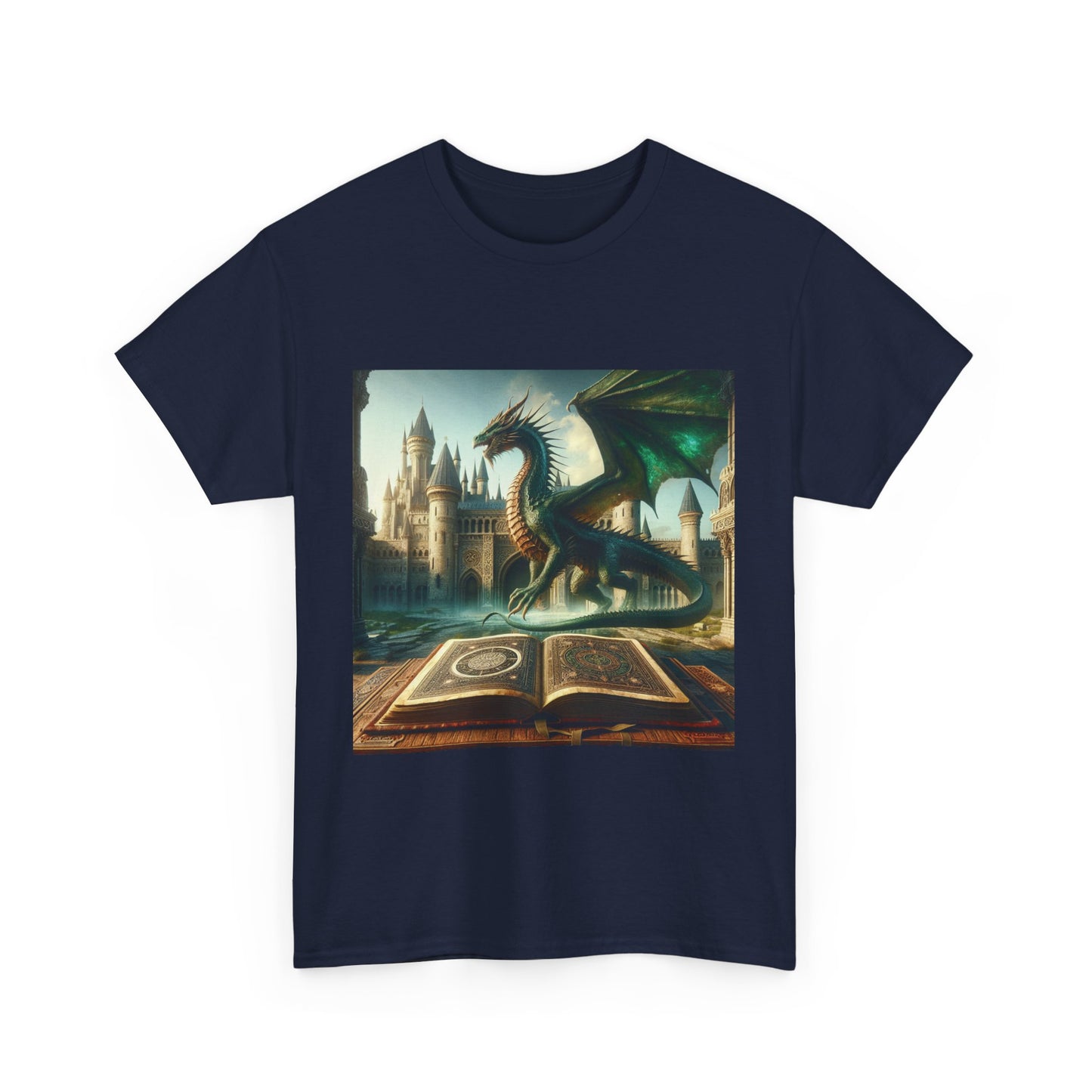 Mythical Dragon Unisex Heavy Cotton Tee - Fantasy Art Shirt for Adventurers