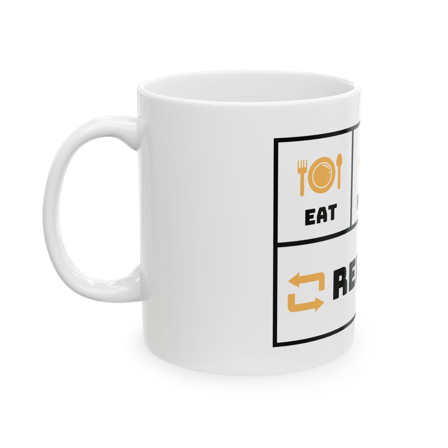 Funny Ceramic Mug - Eat, Read, Sleep, Repeat | Perfect Gift for Book Lovers and Coffee Enthusiasts