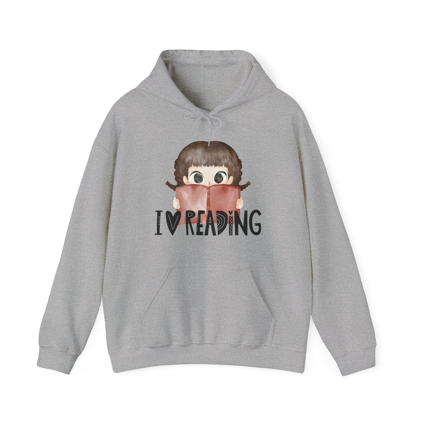 I ❤️ Reading Unisex Hooded Sweatshirt | Cozy Literary Gift