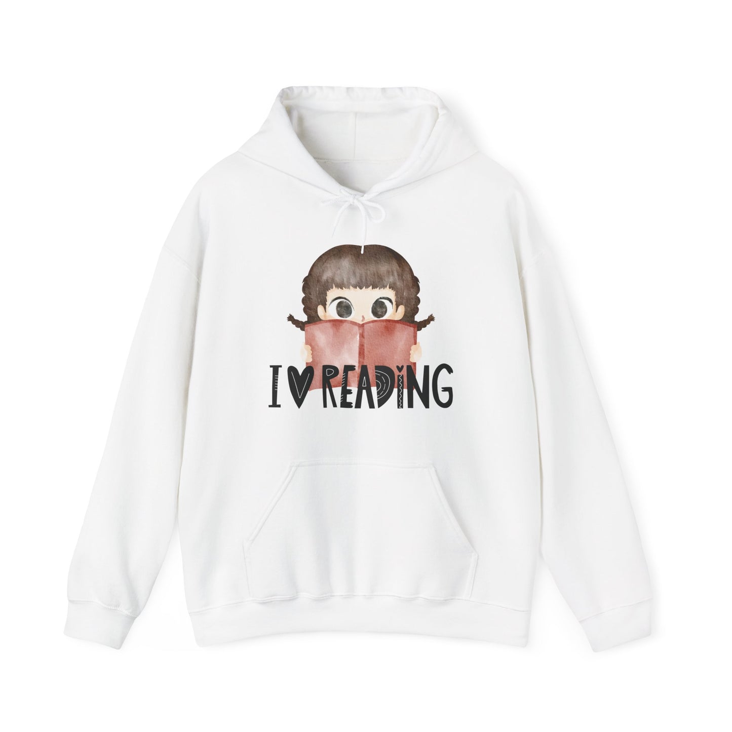 I ❤️ Reading Unisex Hooded Sweatshirt | Cozy Literary Gift