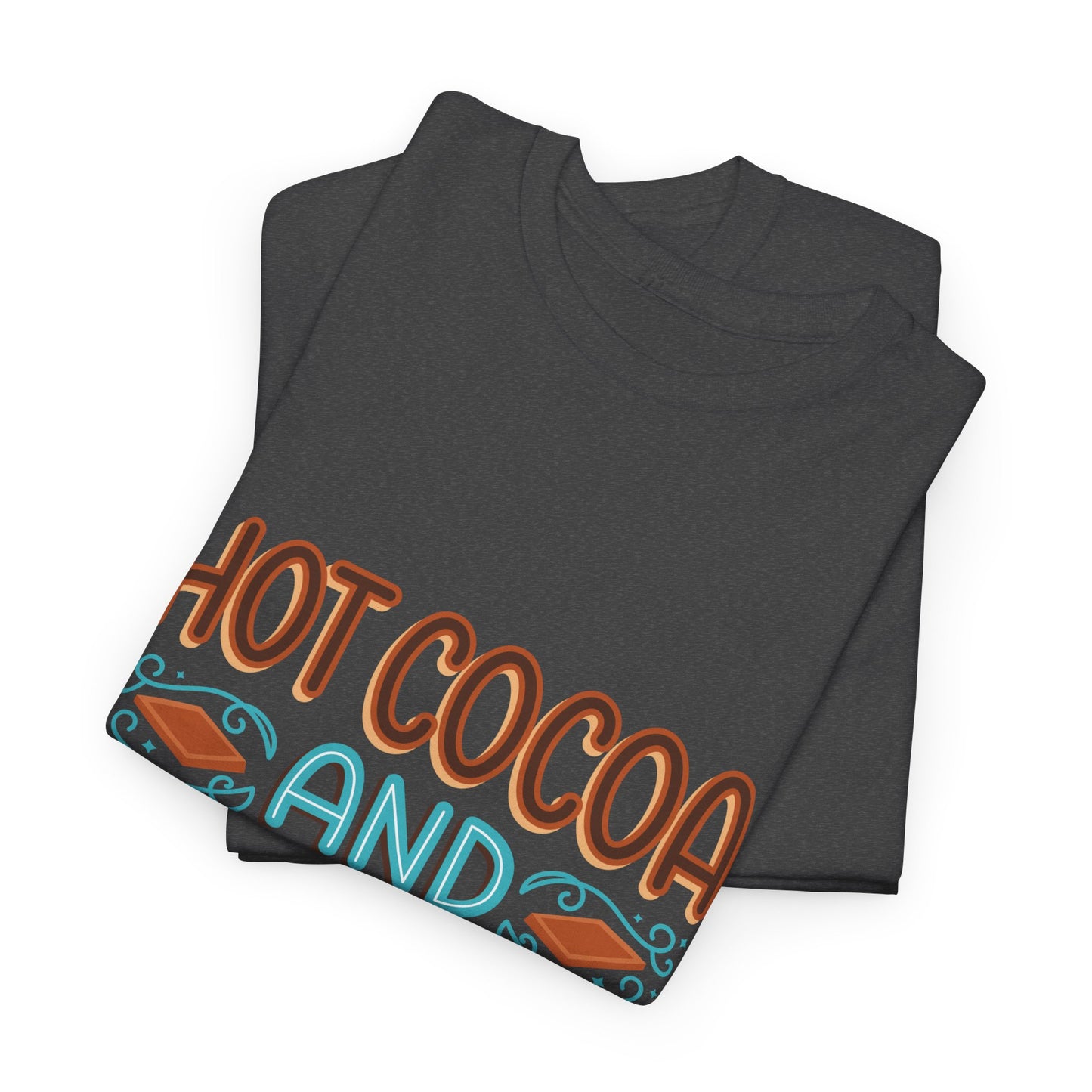 Hot Cocoa and Books Unisex Heavy Cotton T-Shirt