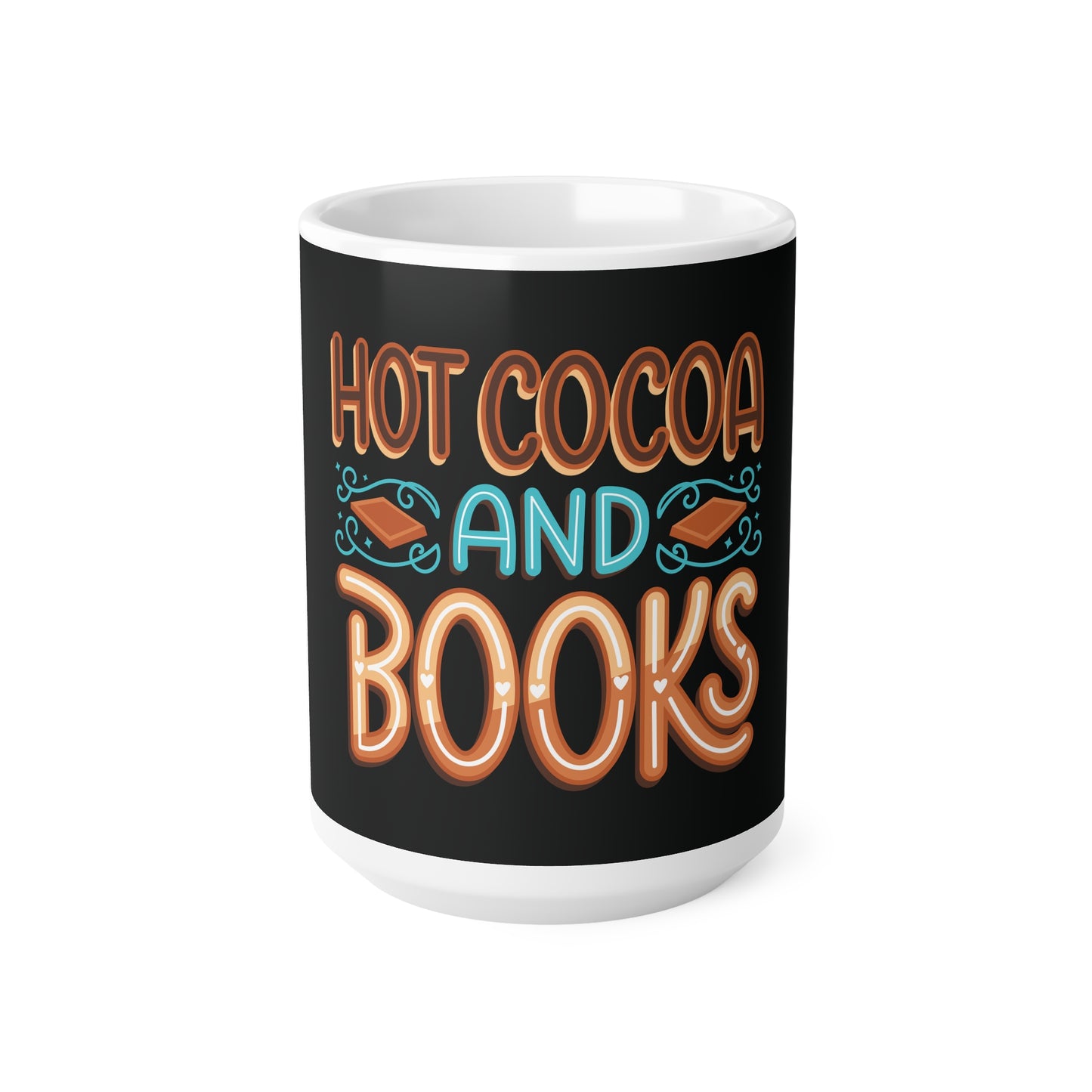 Hot Cocoa and Books Ceramic Coffee Cup - Perfect for Cozy Reading Nooks and Winter Moments