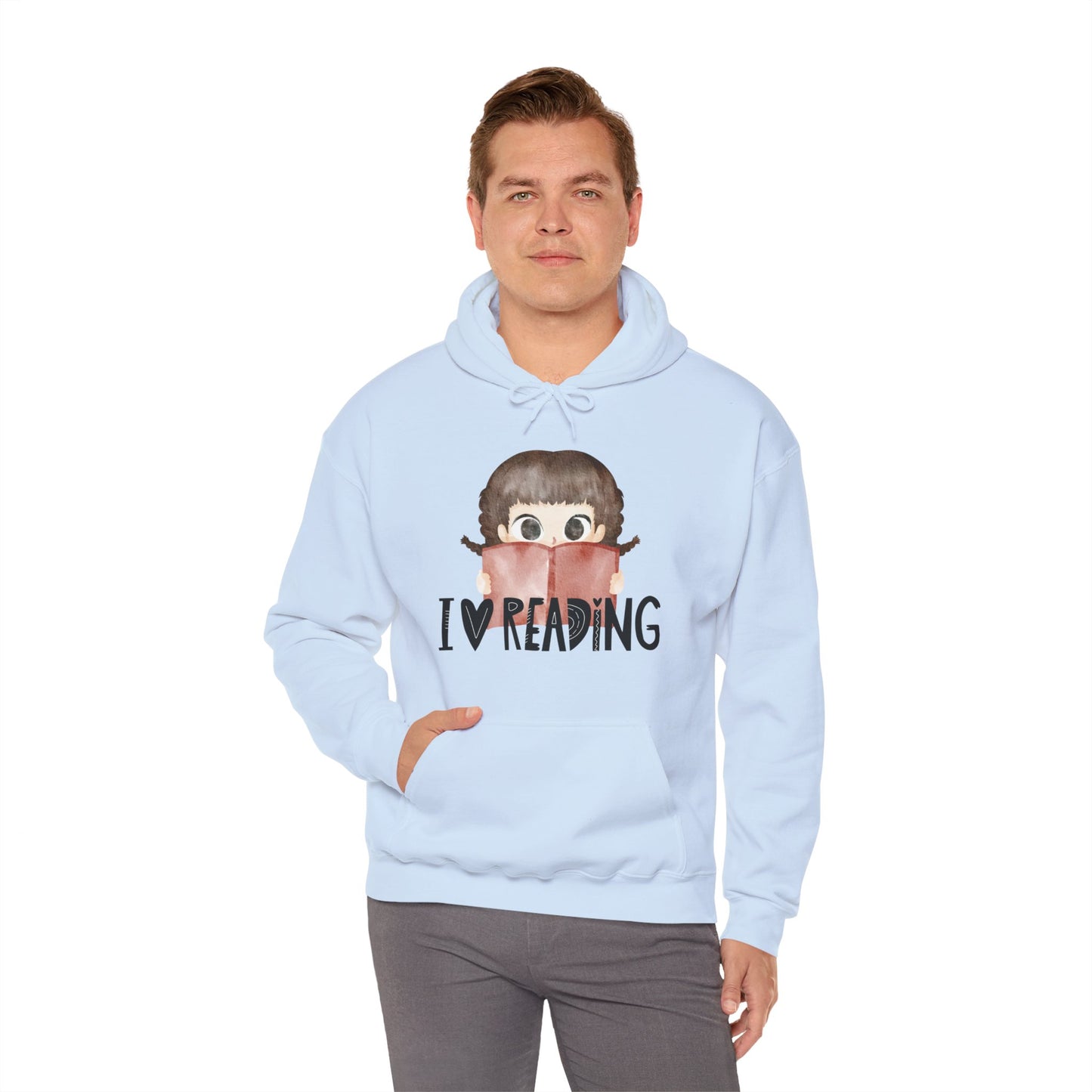 I ❤️ Reading Unisex Hooded Sweatshirt | Cozy Literary Gift