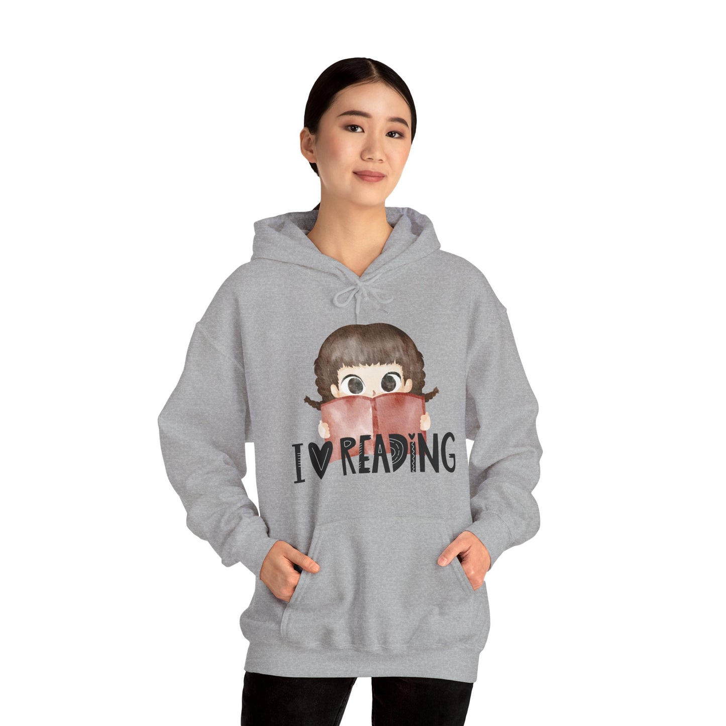 I ❤️ Reading Unisex Hooded Sweatshirt | Cozy Literary Gift