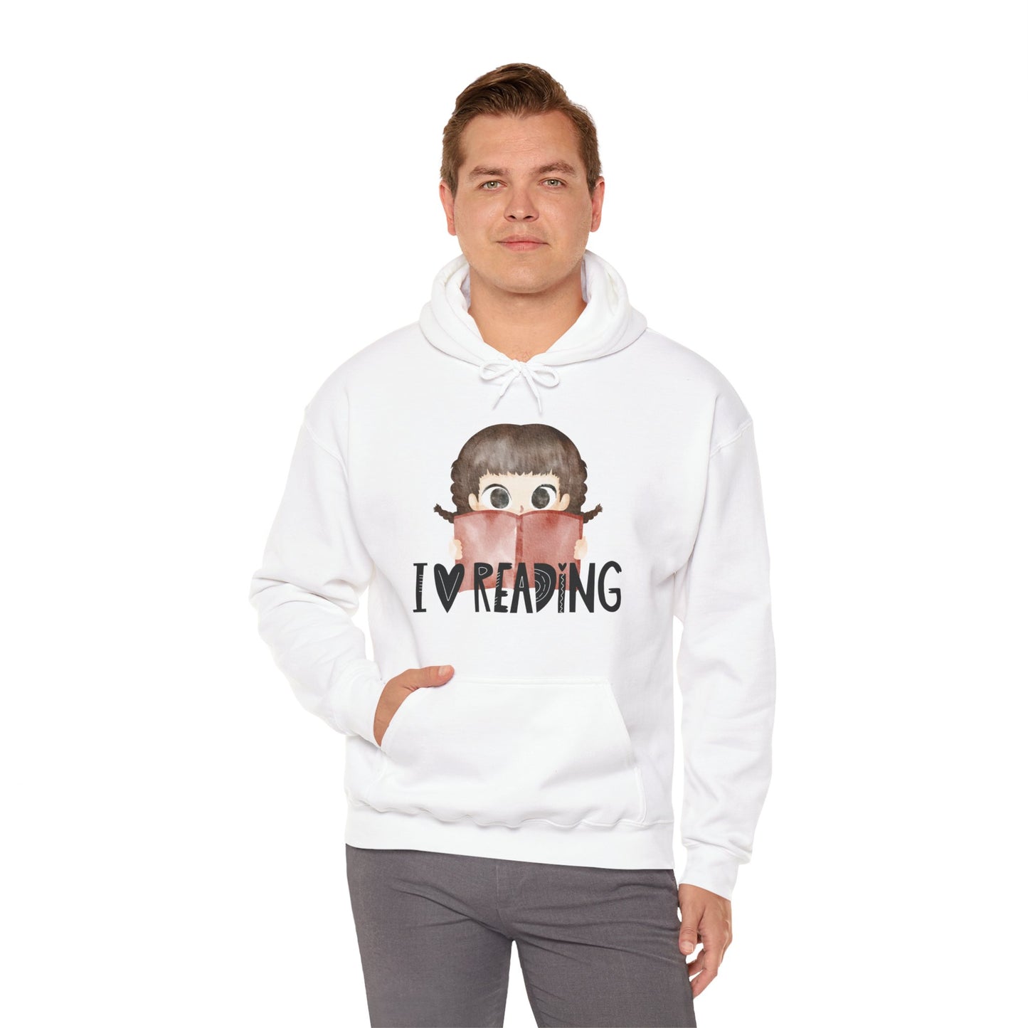 I ❤️ Reading Unisex Hooded Sweatshirt | Cozy Literary Gift