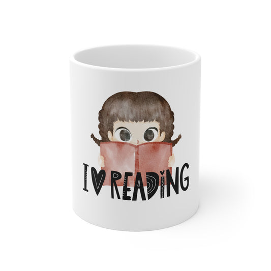 Cute 'I ❤️ Reading' Ceramic Coffee Cups – Perfect for Book Lovers | 11oz & 15oz Sizes