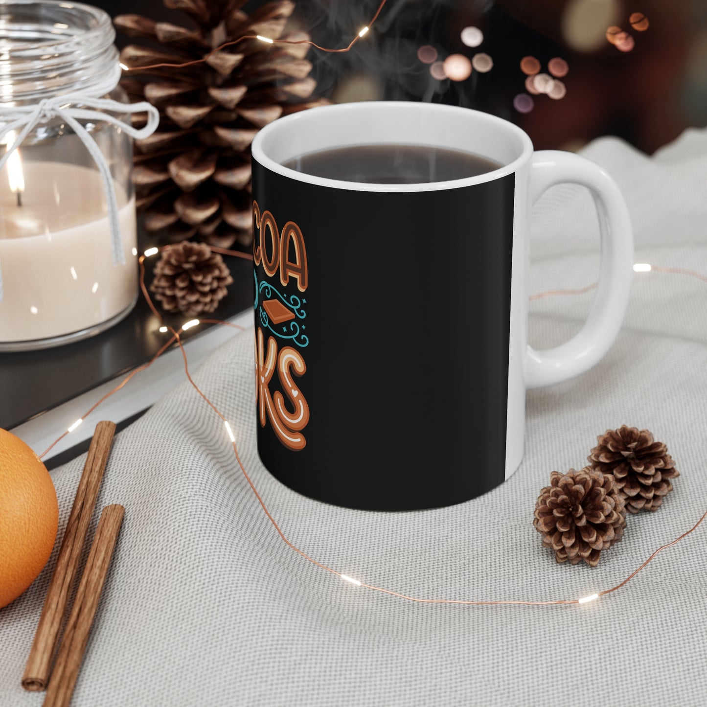 Hot Cocoa and Books Ceramic Coffee Cup - Perfect for Cozy Reading Nooks and Winter Moments