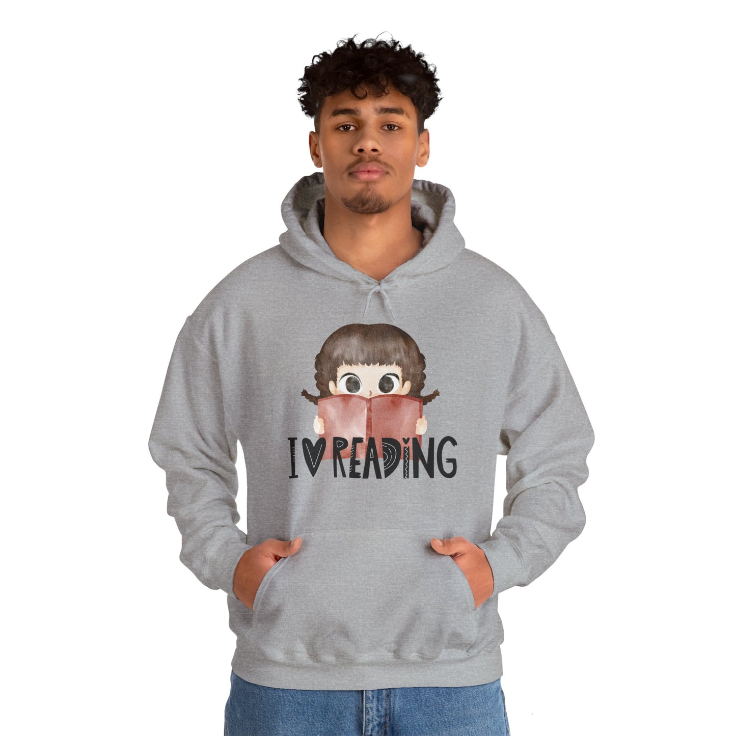 I ❤️ Reading Unisex Hooded Sweatshirt | Cozy Literary Gift