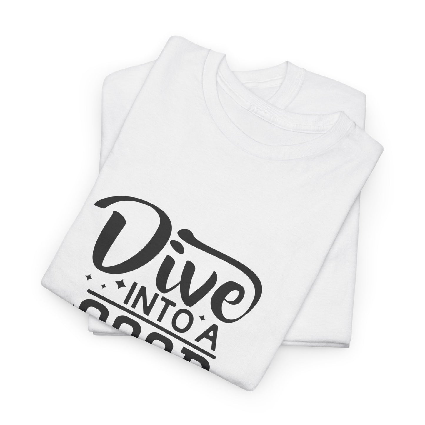 Dive Into a Good Book Unisex Heavy Cotton T-Shirt - Perfect Gift for Book Lovers