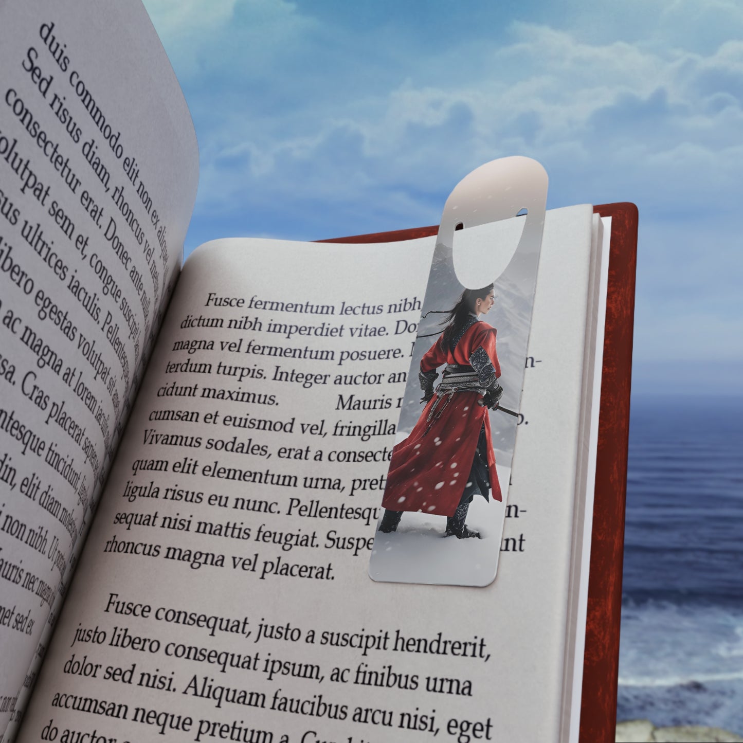 Samurai Woman Bookmark - Elegant Metal Design for Book Lovers