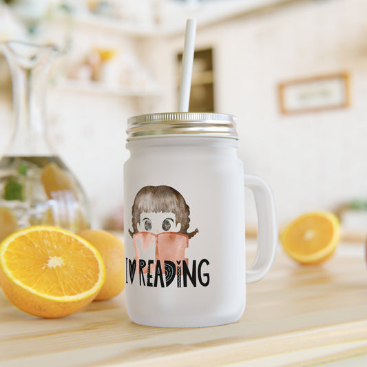 I Heart Reading Mason Jar with Straw - Perfect Gift for Book Lovers