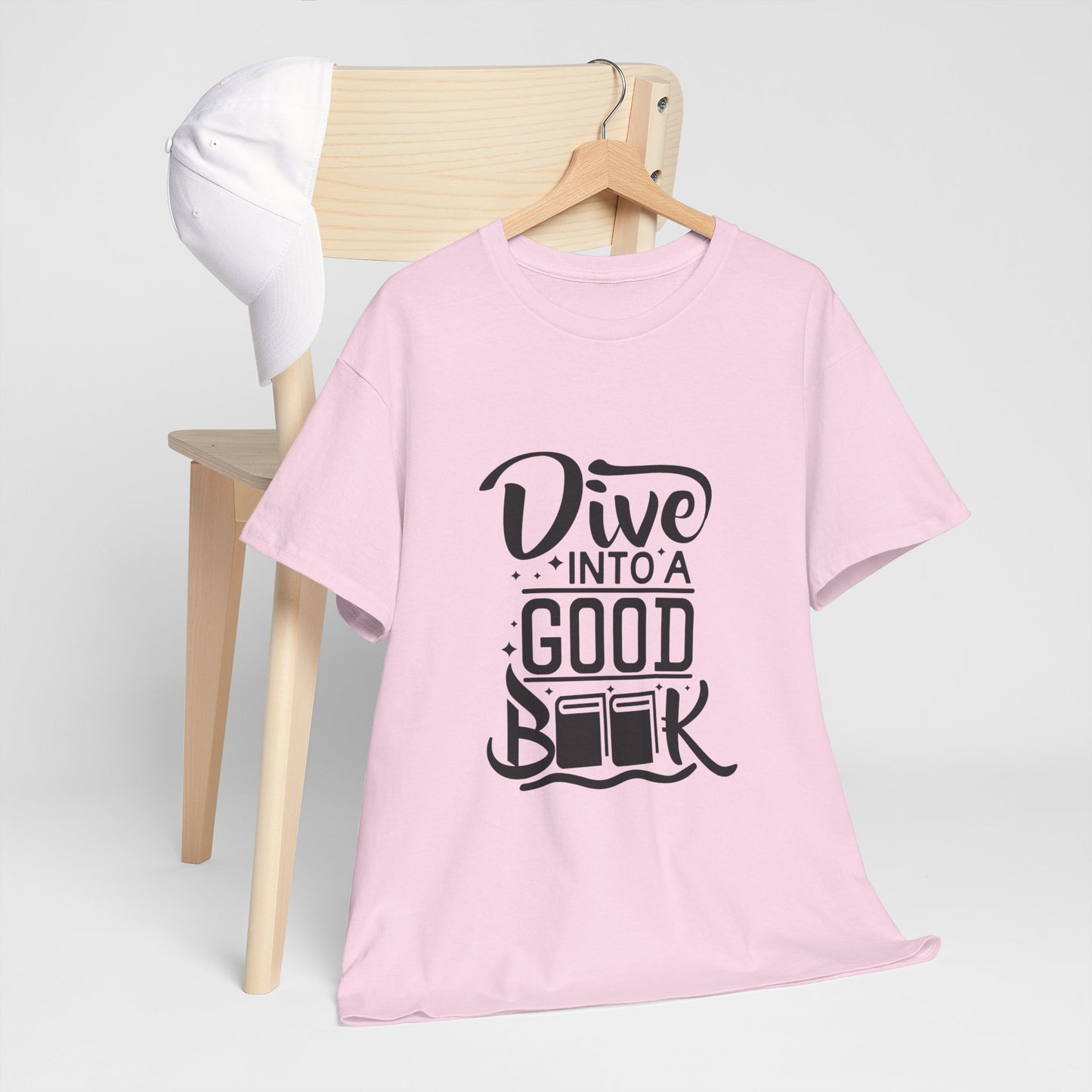 Dive Into a Good Book Unisex Heavy Cotton T-Shirt - Perfect Gift for Book Lovers