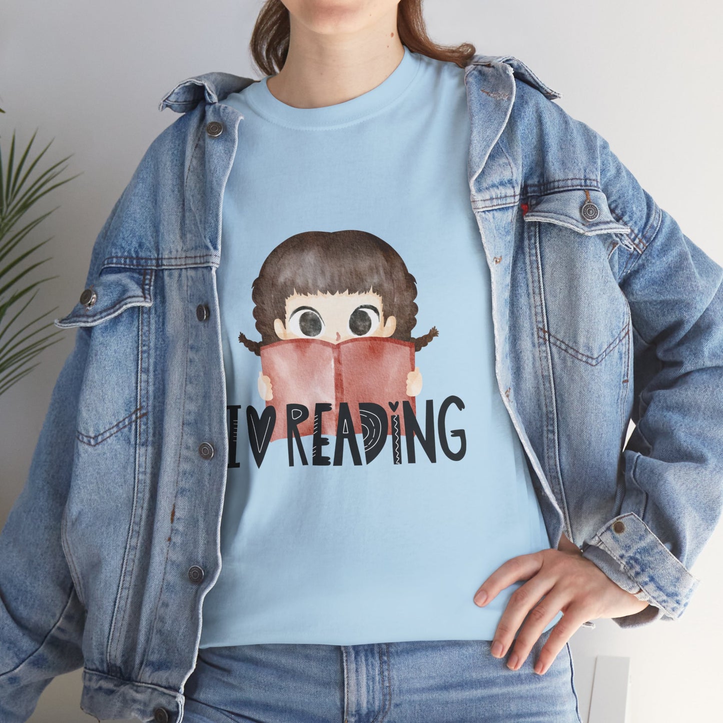 I Love Reading Unisex Heavy Cotton T-Shirt - Perfect Gift for Book Lovers