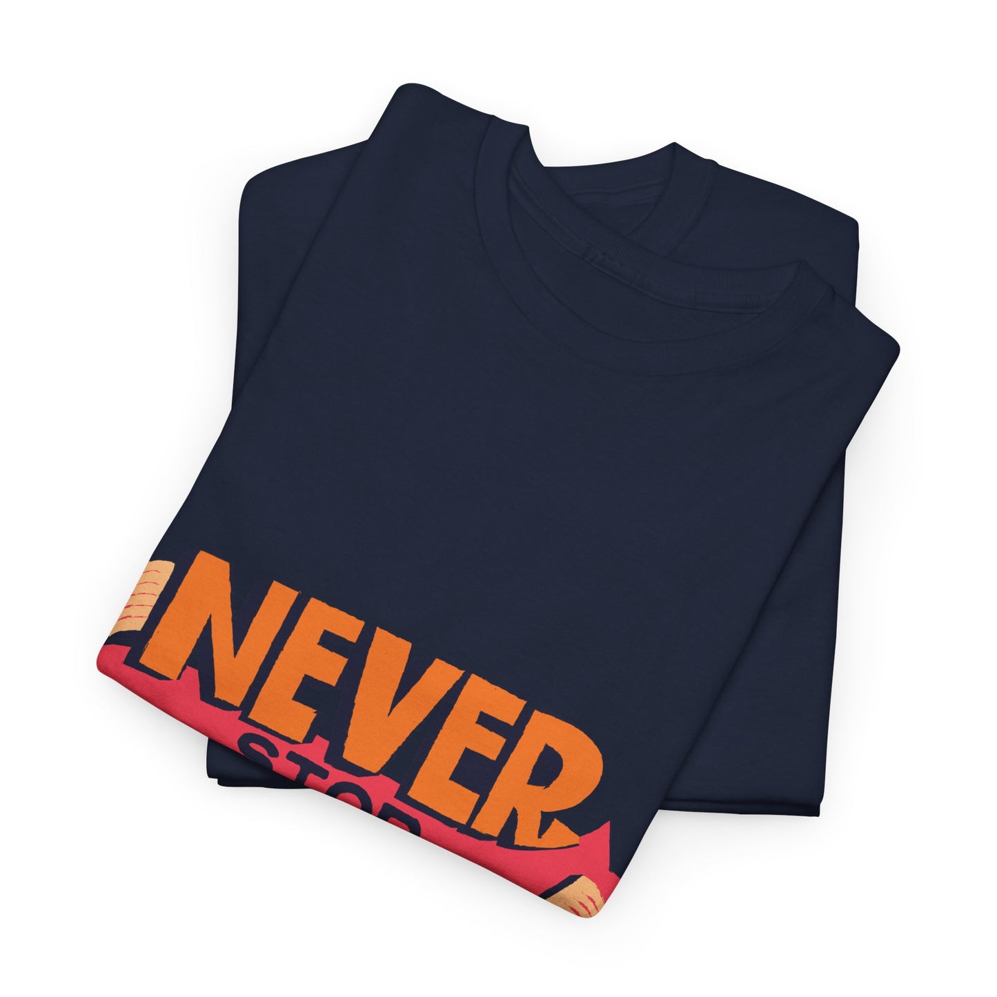 Never Stop Reading Unisex Heavy Cotton T-Shirt - Perfect Book Lover Gift