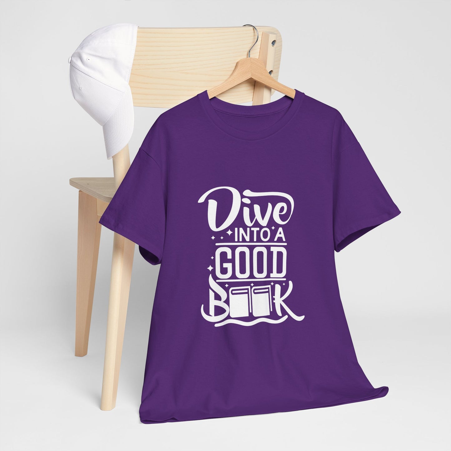 Dive Into a Good Book Unisex Heavy Cotton T-Shirt - Perfect Gift for Book Lovers