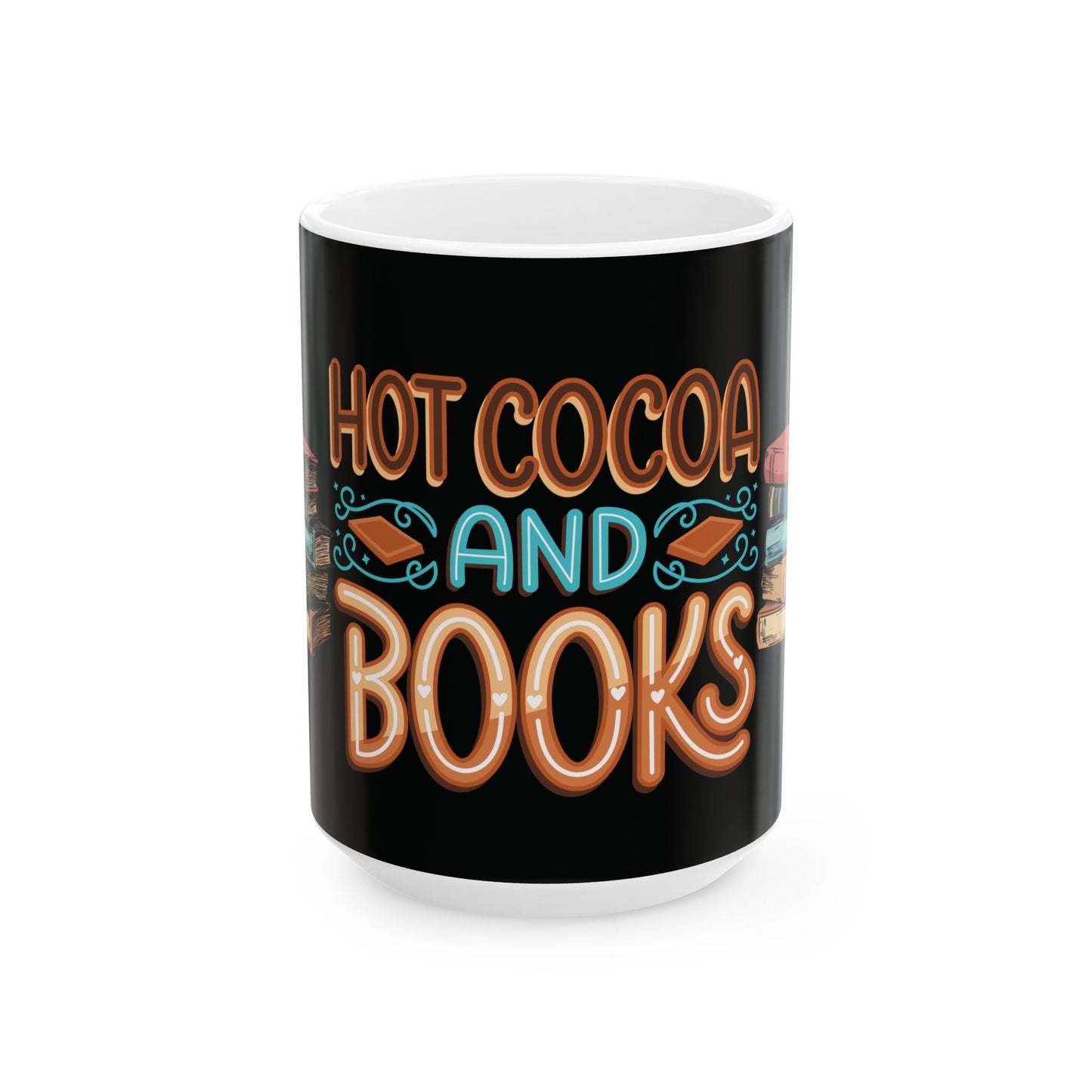 Hot Cocoa and Books Ceramic Mug - Perfect Gift for Cozy Readers