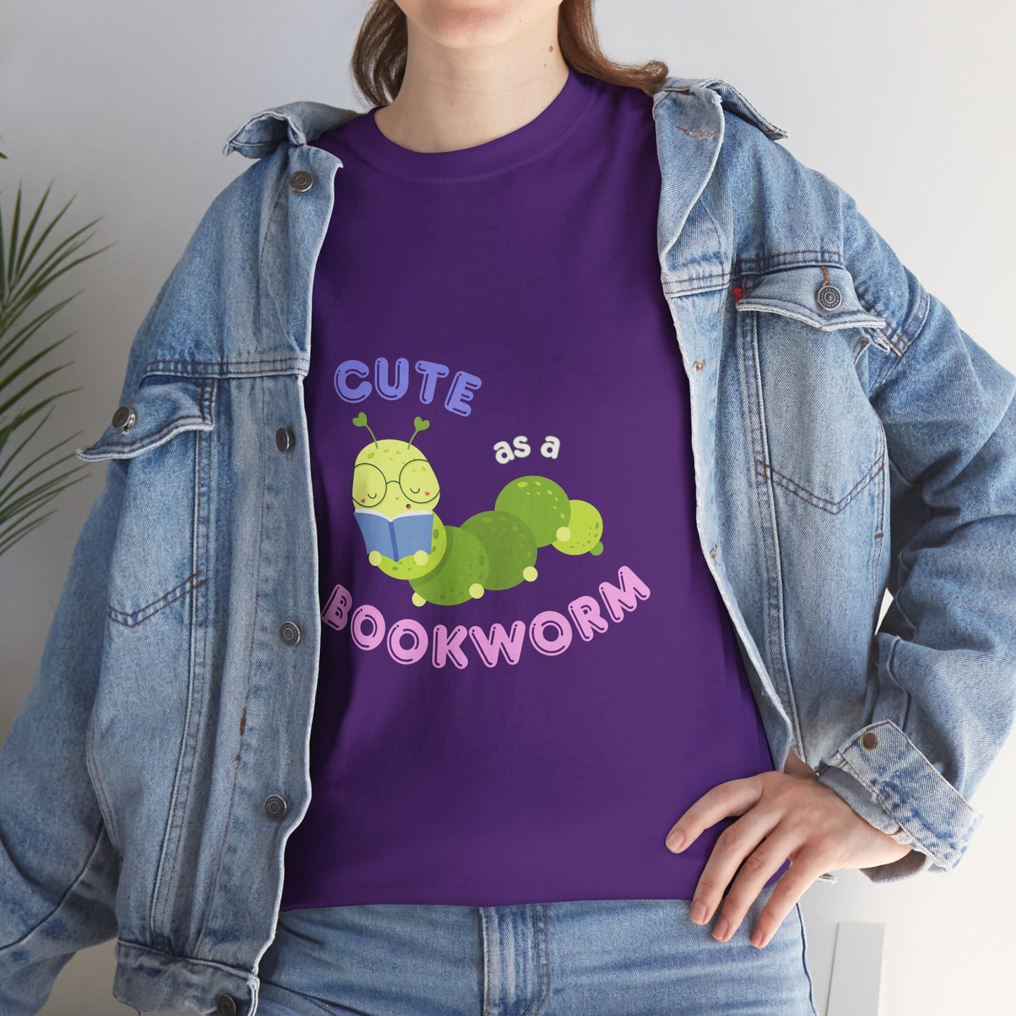 Cute Bookworm Unisex Cotton T-Shirt - Perfect for Book Lovers