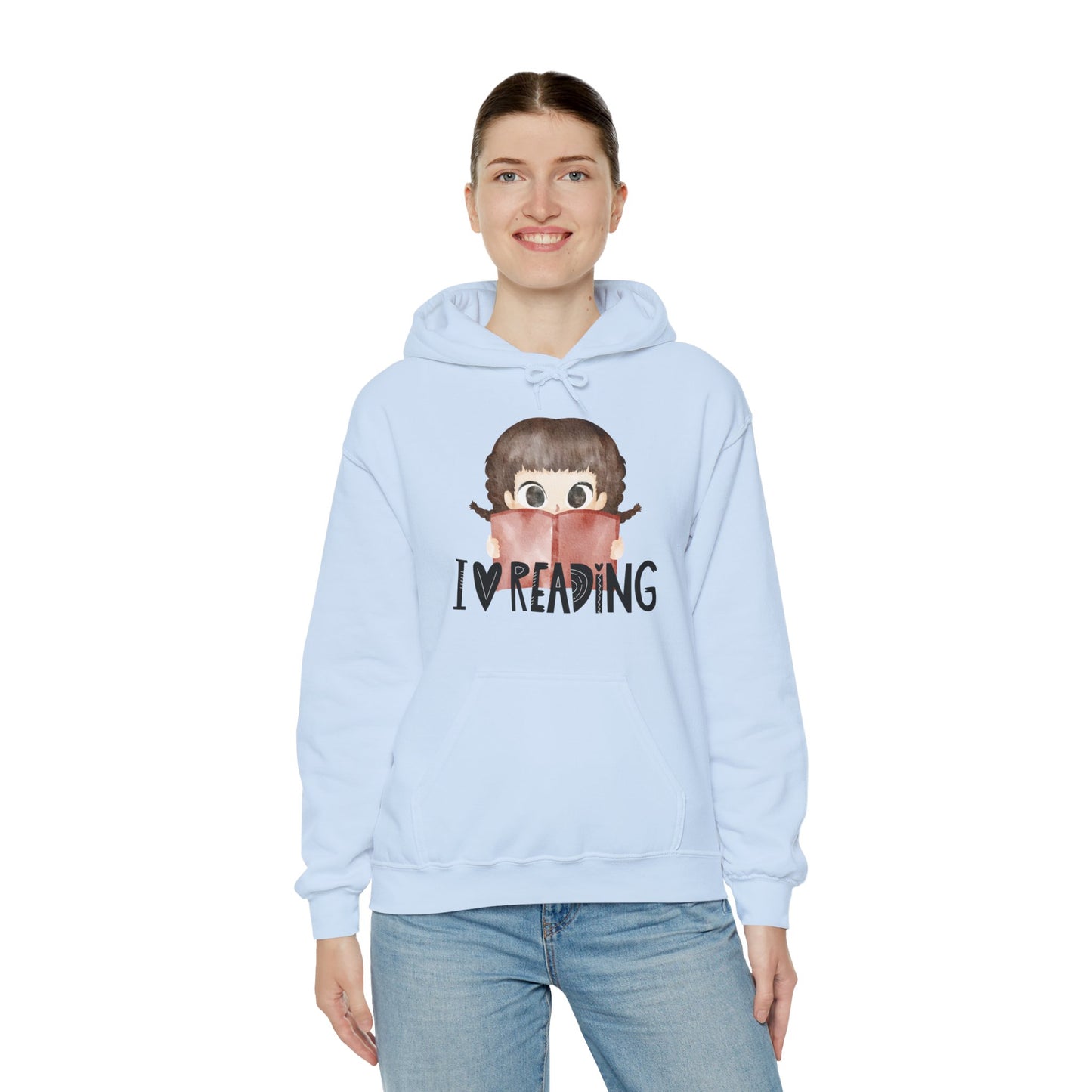 I ❤️ Reading Unisex Hooded Sweatshirt | Cozy Literary Gift