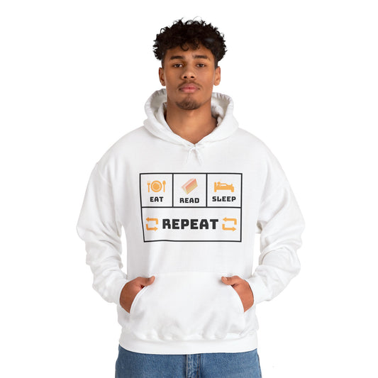 Eat, Read, Sleep, Repeat Unisex Hoodie - Cozy Sweatshirt for Book Lovers