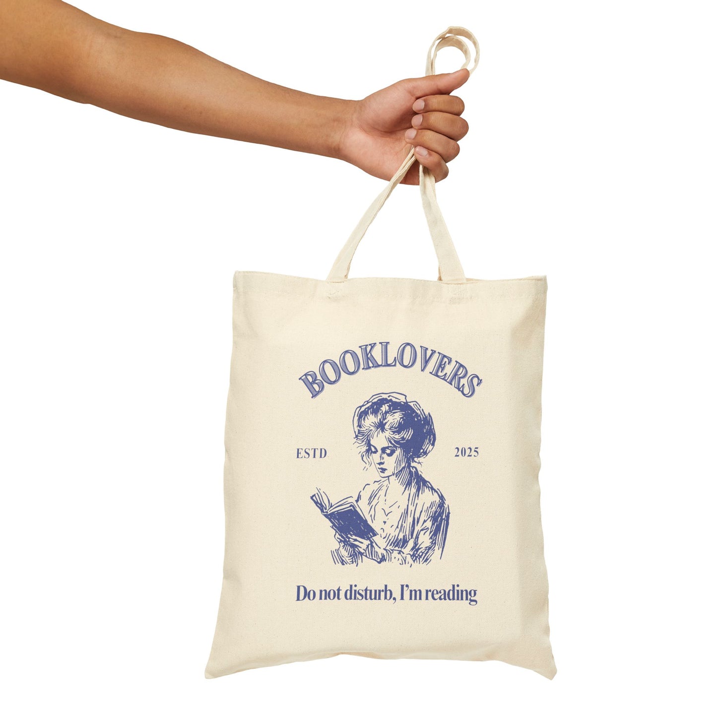 Book Lovers Cotton Canvas Tote Bag - "Do Not Disturb, I'm Reading"