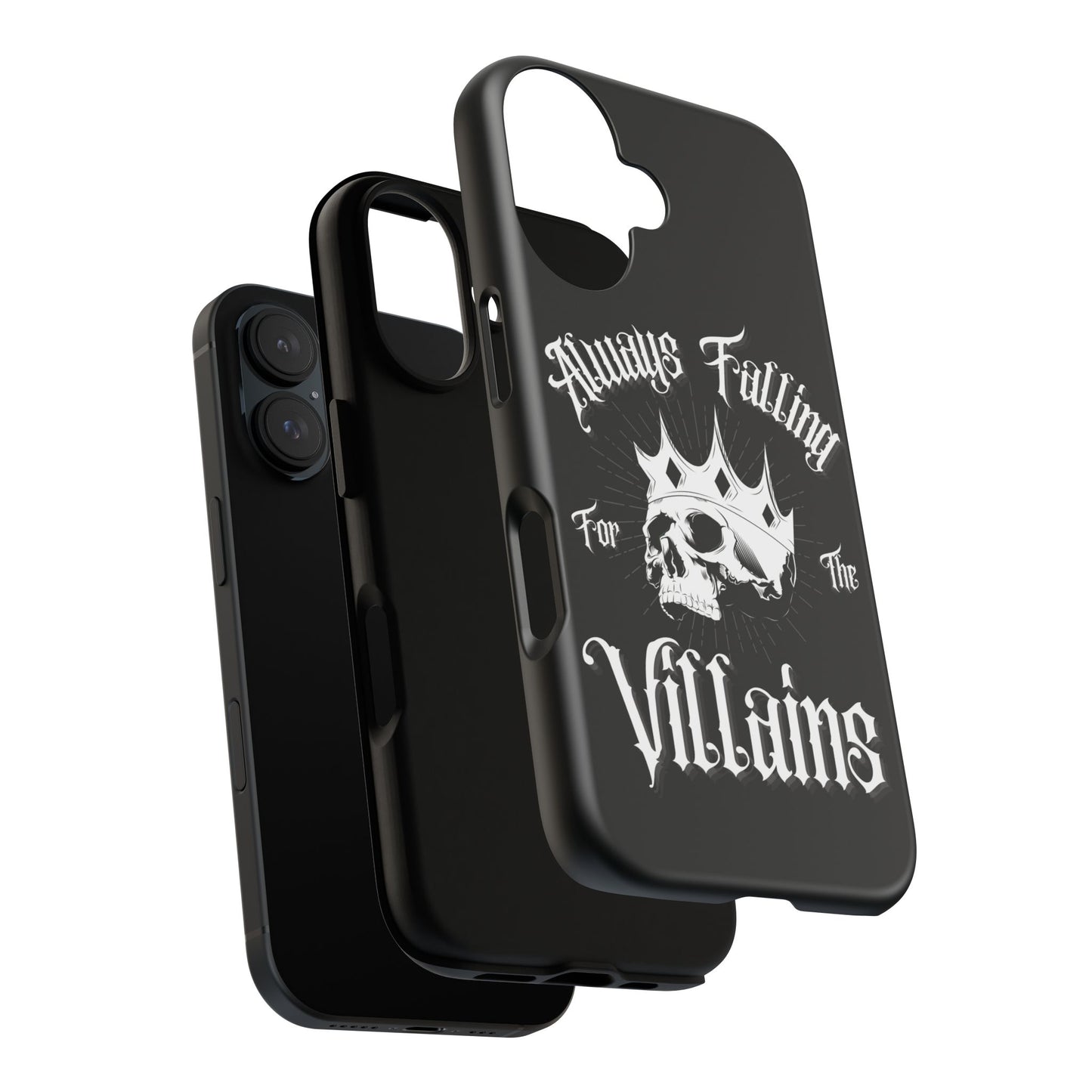 Always Falling For The Villains iPhone Case - Tough Skull Design