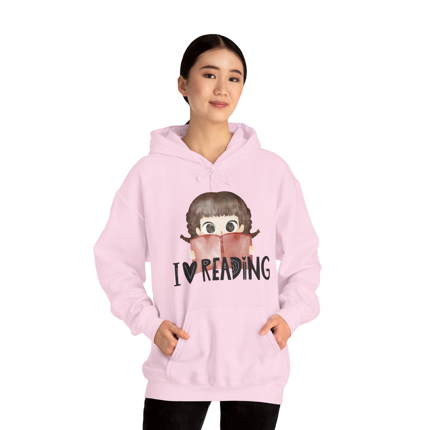 I ❤️ Reading Unisex Hooded Sweatshirt | Cozy Literary Gift