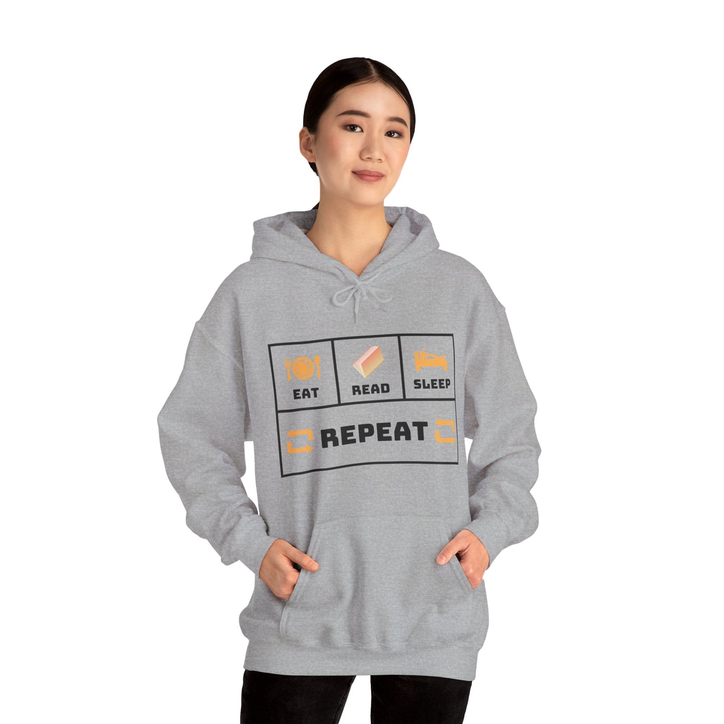 Eat, Read, Sleep, Repeat Unisex Hoodie - Cozy Sweatshirt for Book Lovers