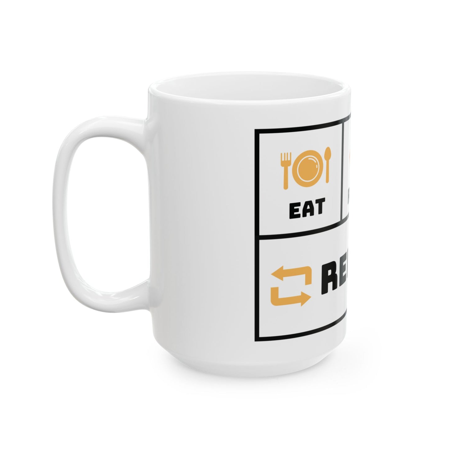 Funny Ceramic Mug - Eat, Read, Sleep, Repeat | Perfect Gift for Book Lovers and Coffee Enthusiasts