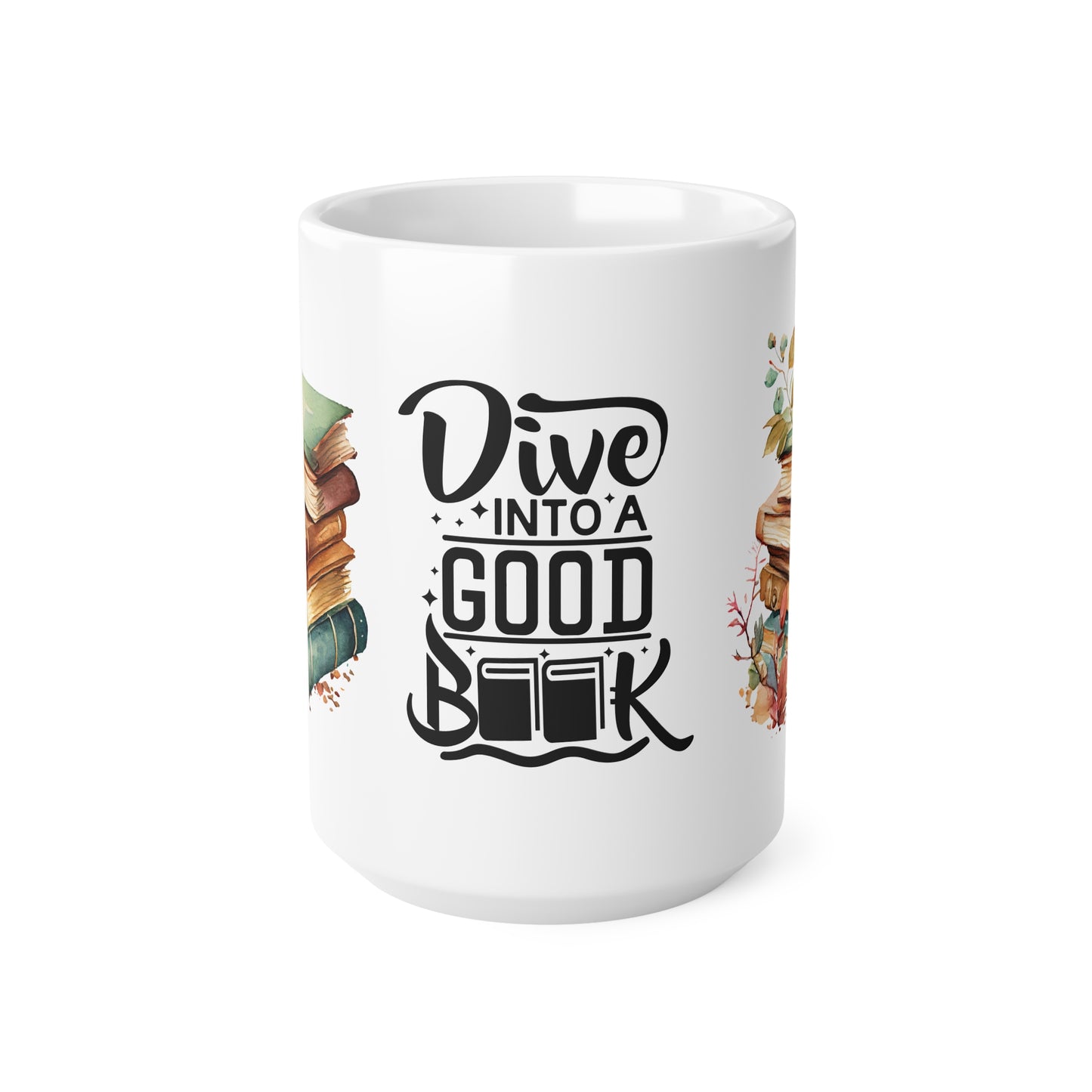 Dive into a Good Book - Ceramic Coffee Mug (11oz, 15oz) for Book Lovers