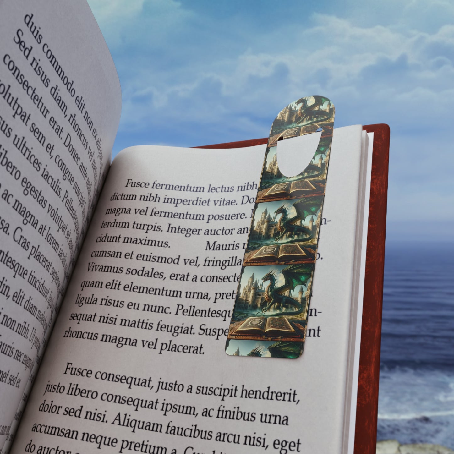 Dragon Fantasy Bookmark - Elegant Steel Page Marker for Book Lovers