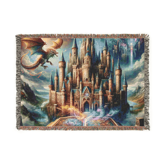 Fantasy Castle Woven Blanket - Cozy Throw for Home Decor & Gifts